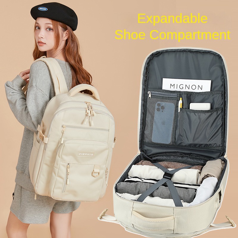 Ready Stock 40L Travel backpack women expendable shoes Compartment 15.6 ...