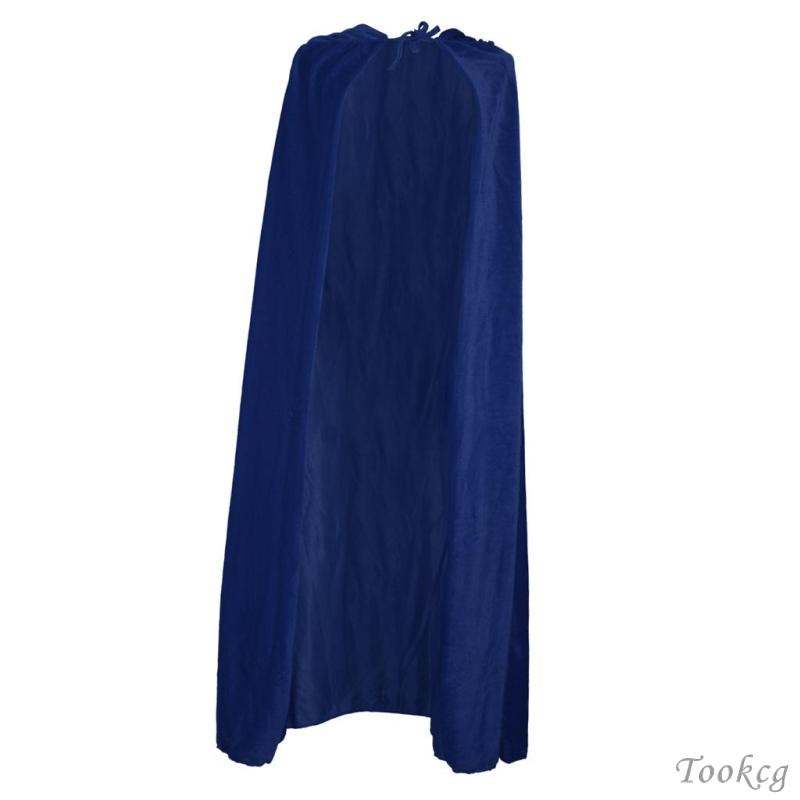 [Tookcg] Velvet Ankle Length Cloak Cape with Hood Gothic Fancy Dress