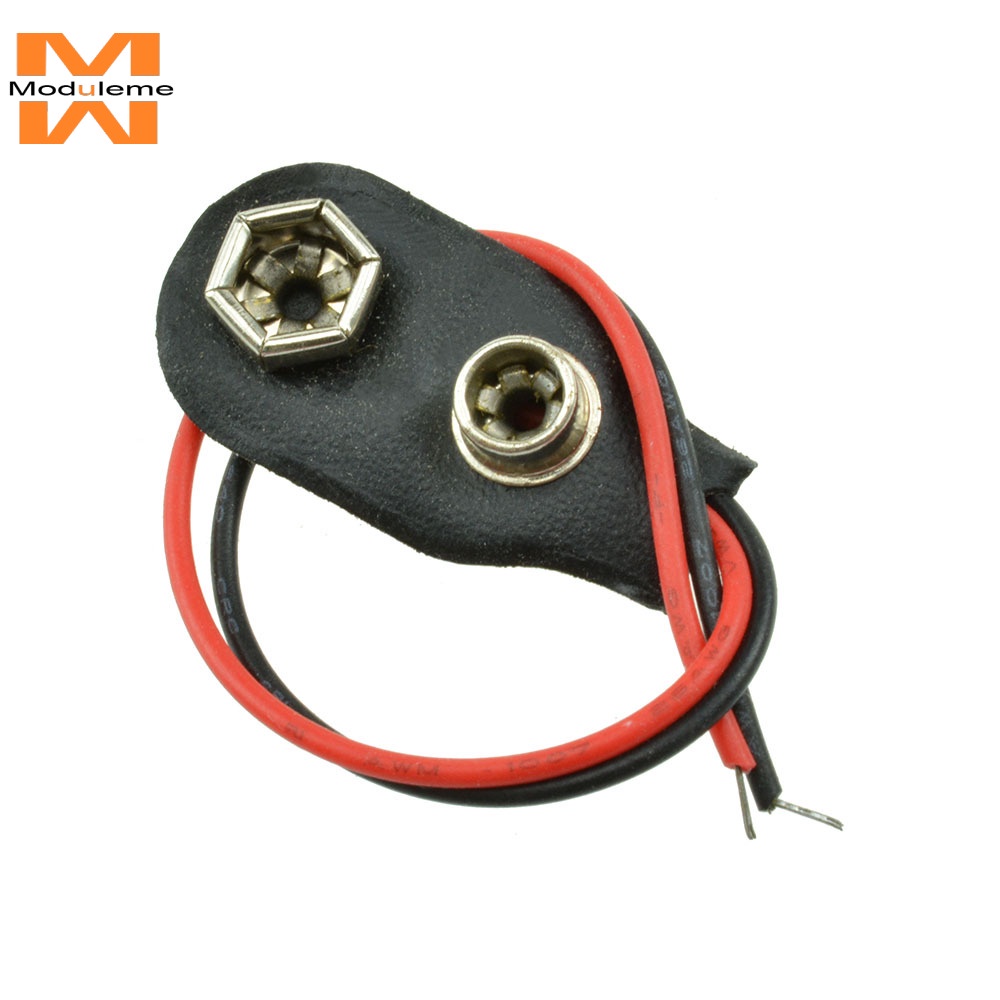 thumbnail image 2 of Uxcell 12 Pcs 9 Volt Battery Clip T-Type Shell Buckle Connector Lead Wire 15cm 2 of 11
