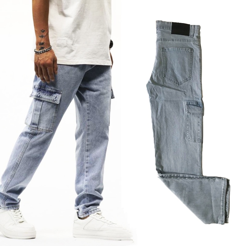 JAG 6 Pocket Pants For Men Plain Straight Cut Elastic Denim Pants Multi ...