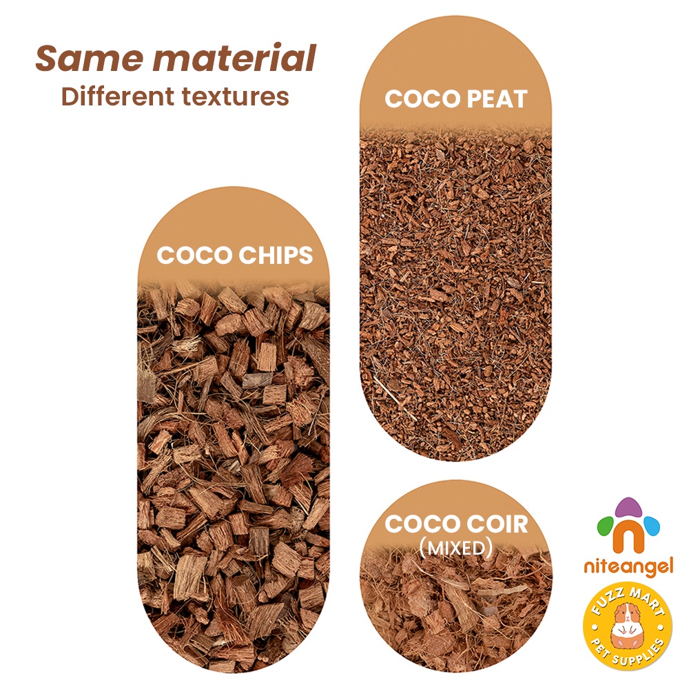 Niteangel Premium Coco Peat, Coco Coir, Cork Granules, Forest Moss