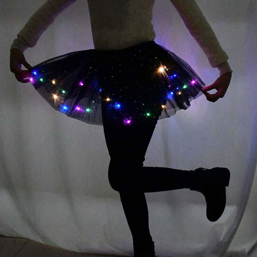 LED Light Up Tutu Skirt Dance Skirt Neon Colorful Luminous Party ...