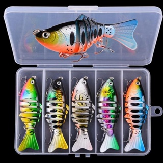 5pcs/box Fishing Lures Multi Jointed Fish Fishing Kits Slow Sinking  Lifelike Swimbait Freshwater and Saltwater Crankbaits for Bass Trout Bass  Lures