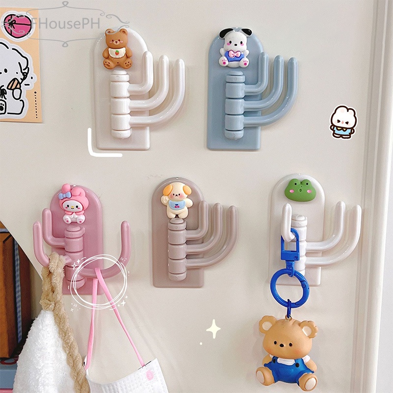【PH】Cartoon Hook Creativity No Punching Hook No Marks Strong Adhesive ...