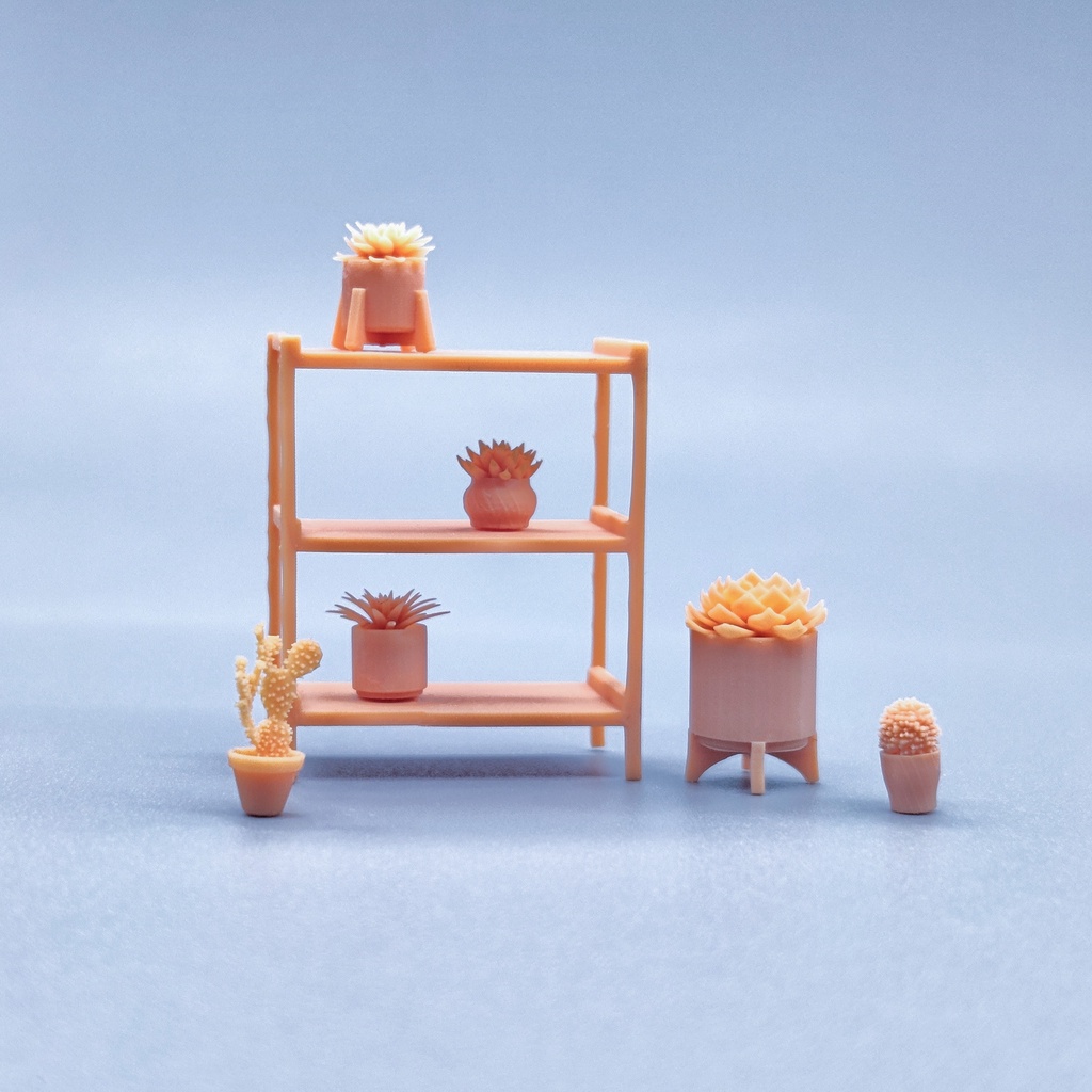[Uh Hum Model] 1: 64 Doll 1: 43 Miniature White Model Potted Garden ...