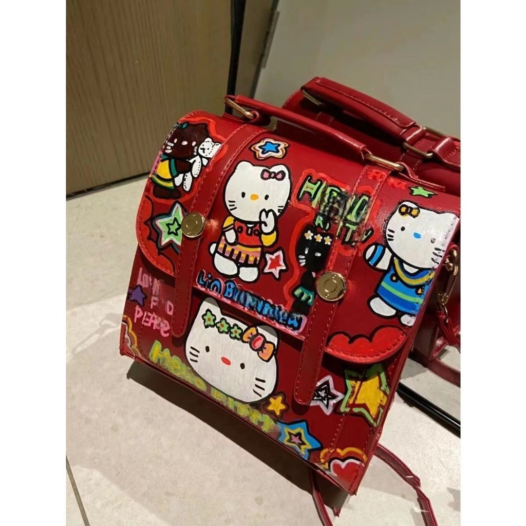 2023 New Style Hellokitty Graffiti Forest Style Cute Niche Backpack