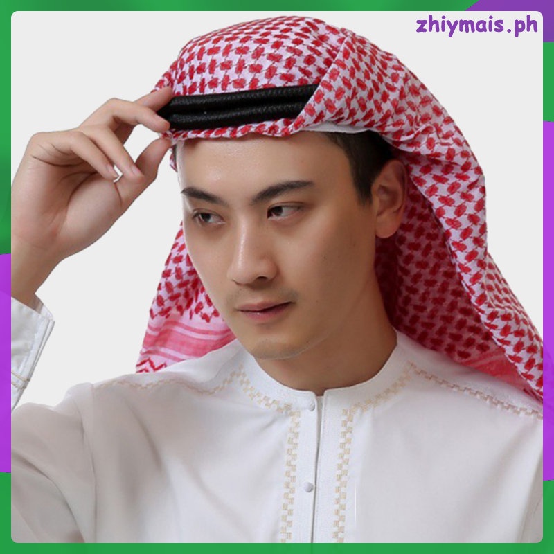 LALAFINA Dubai Men's Headband Arabic Head Scarf Men Bandana For Men Turban Shirts Arabian Headwear Head Wraps For Men Outfit For Men Arab Costume For Men Hair Rope Man Muslim Pu