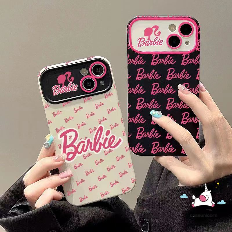 Cute Barbie Rose Red Cartoon Doodle Letters Phone Case Compatible For 