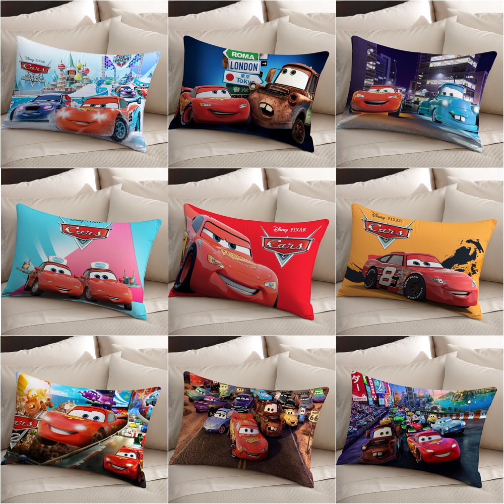 Disney Pixar Cars Rectangular Pillow Case Lightning McQueen Single Side ...
