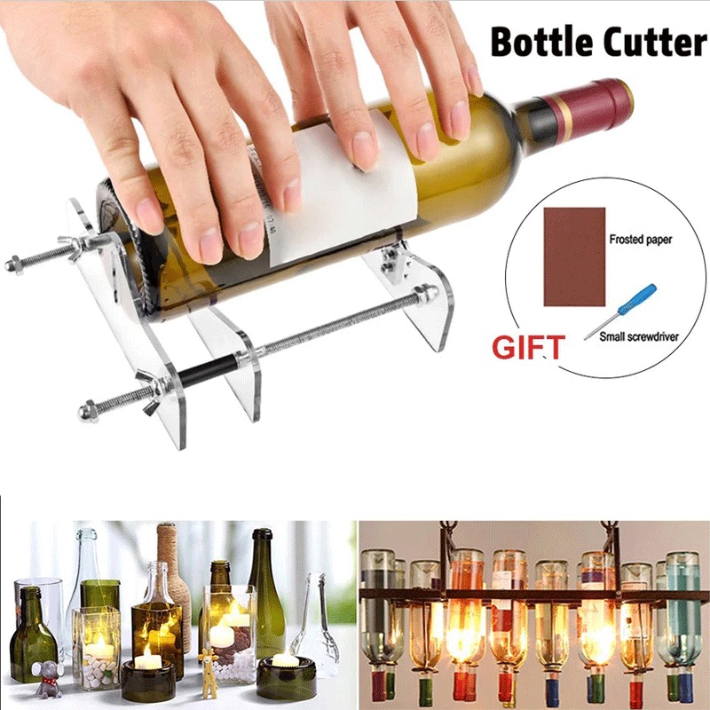 DIY Glass Cutting Kit Round Glass Wine Bottle Cutter Acrylic Adjustable DIY Bottle Cutting