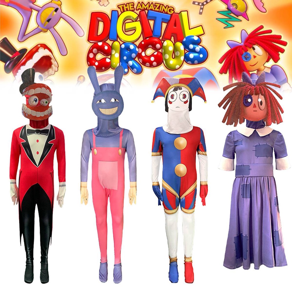 yu3 Kids THE AMAZING DIGITAL CIRCUS Pomni Jax Ragatha Kinger Cosplay ...