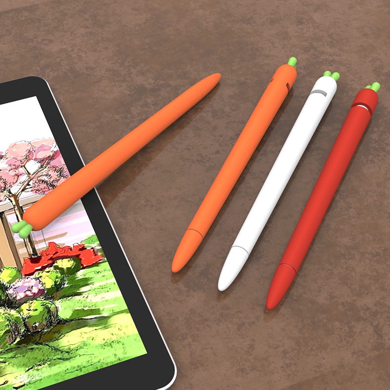 Cute Carrot Pen Holder for Apple Pencil gen 2 1 Silicone Cover Nibs
