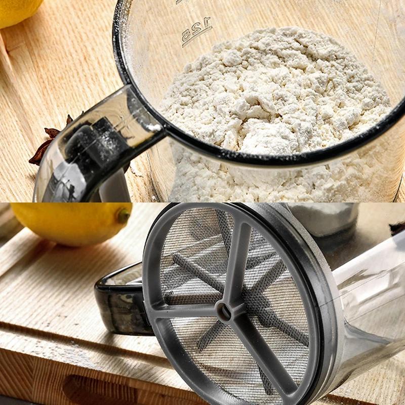 Kitchen Hand-held Flour Sifter Fine Mesh Strainer Sugar Sifter Baking ...