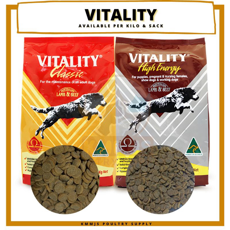 Vitality Puppy and Adult Vitality High Energy and Classic Dog Food 1kg