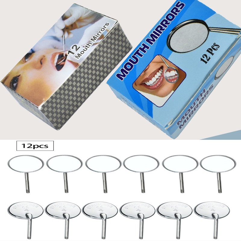 12Pcs/box Speciality Dental Mouth Mirror 4/5 Anti Fog Front Surface