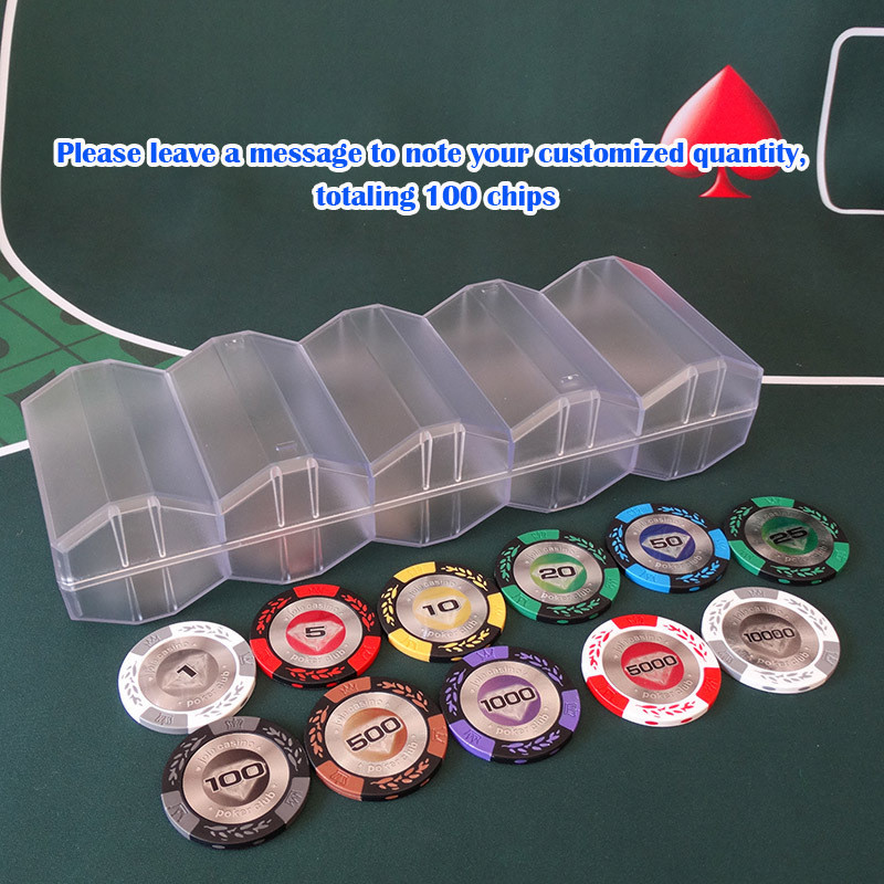 100pcs 1 Box Texas Hold'em Chip Coin Game Coin 40mm Clay Chips 14g Iron ...