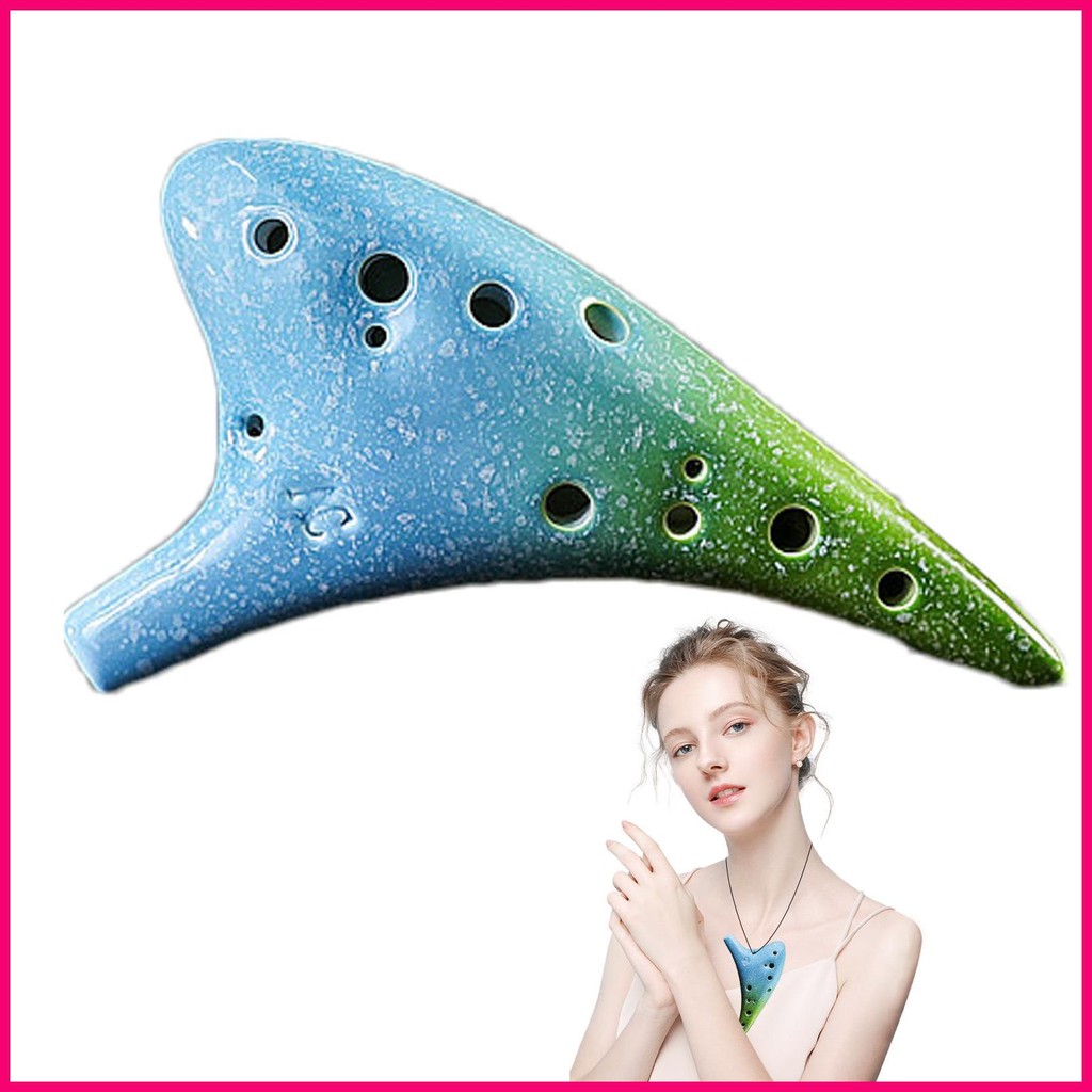 12-Hole Ocarina Alto C Ceramic Piccolo Colorful 12 Hole Classic Ceramic ...