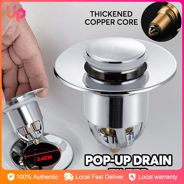 Universal Press-type Bouncing Core Anti-odor Basin Leak Plug Copper ...