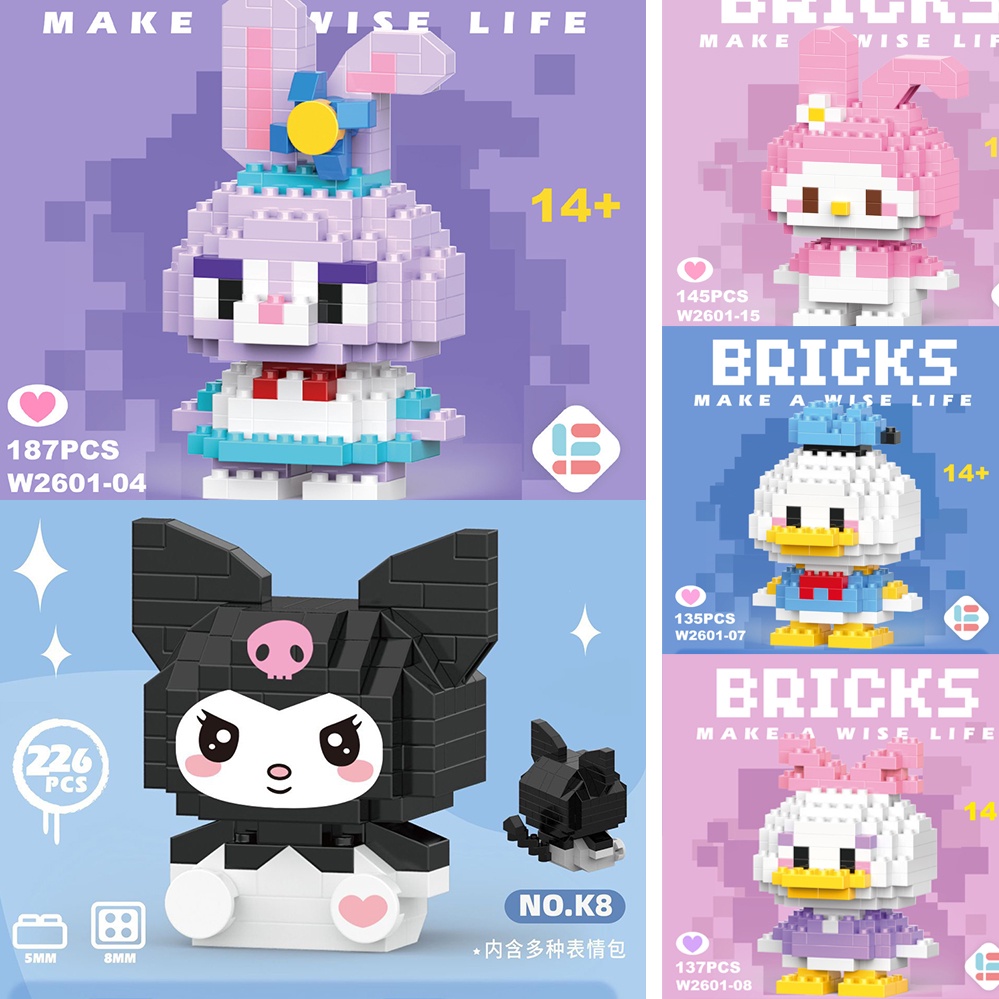 Nano Blocks Kuromi My Melody Hello Kitty Building Blocks Cartoon ...