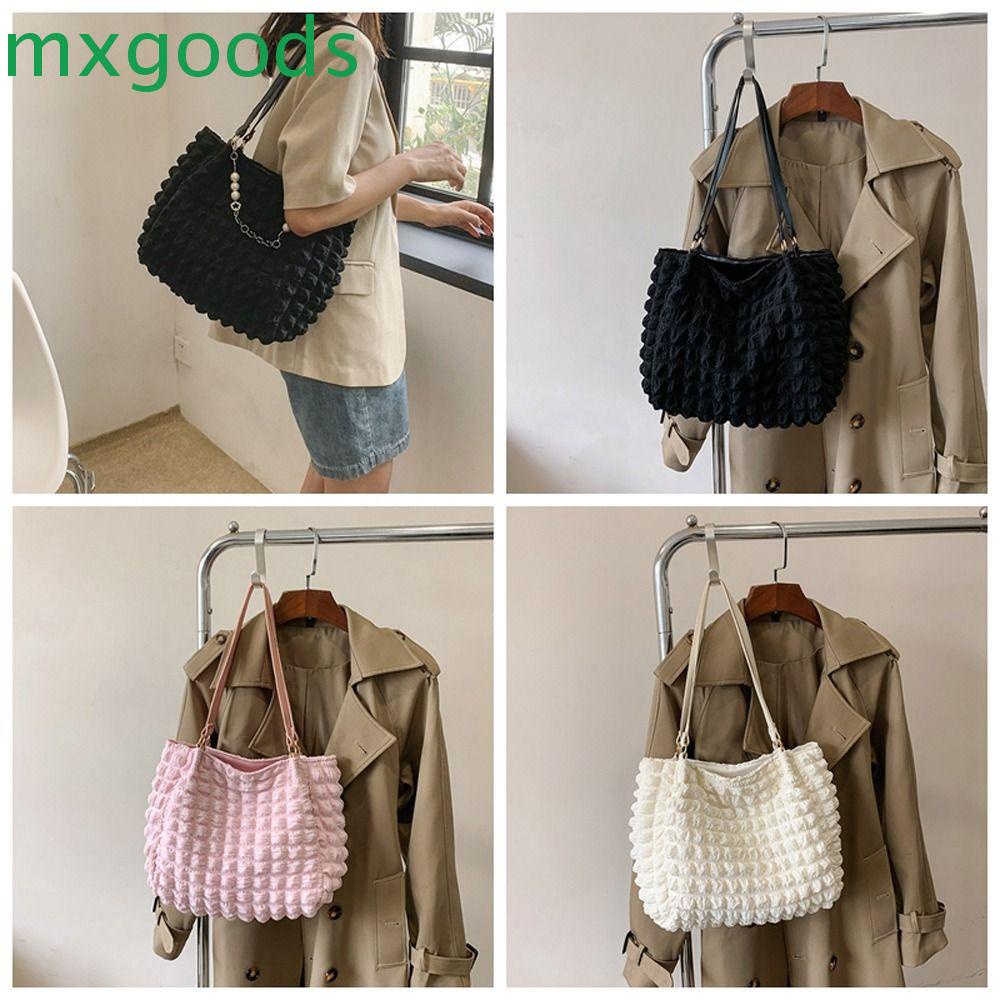 MXGOODS Bubble Shoulder Bag, Lattice Pleated Fold Cloud Underarm Bag ...