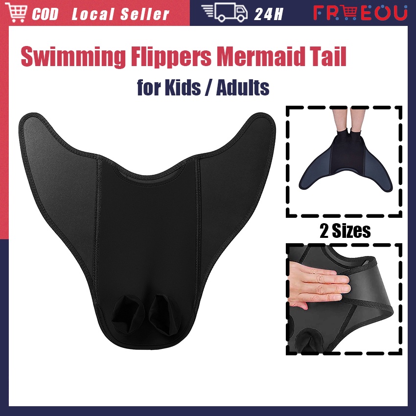 2 Sizes Swimming Flippers Mermaid Tail Monofin Flippers Diving Swim ...