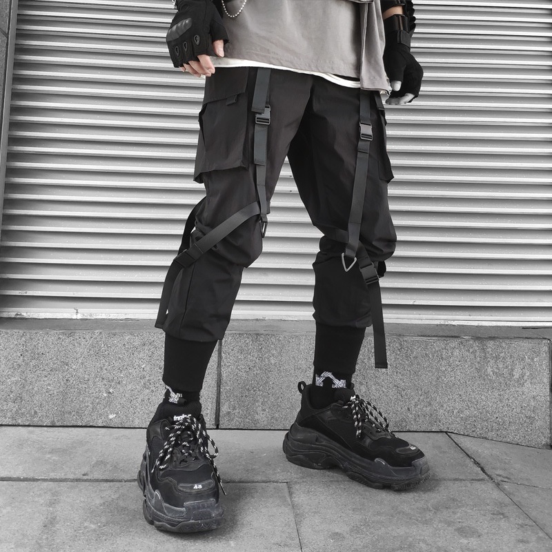 Harajuku Fashion Techwear Men's Cargo Pants Hip Hop Punk Male Clothing  Streetwear Joggers High Street Holiday Casual Trousers