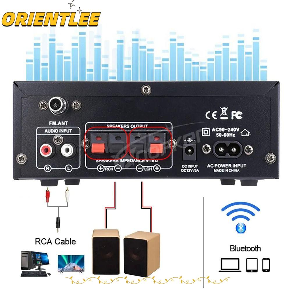 ORIENTLEE HiFi Digital Amplifier, Iron 90Wx2 AK45 Bluetooth Amplifiers