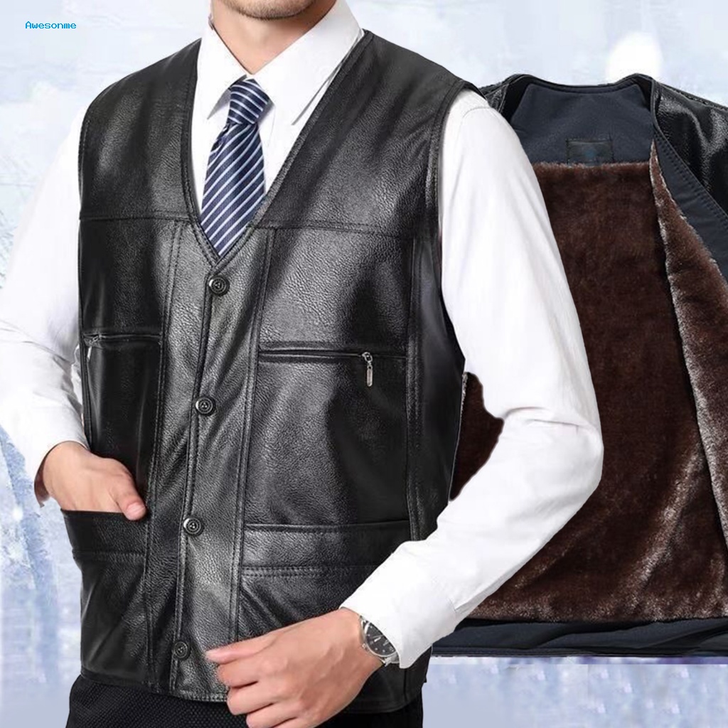 Faux leather vest on sale mens