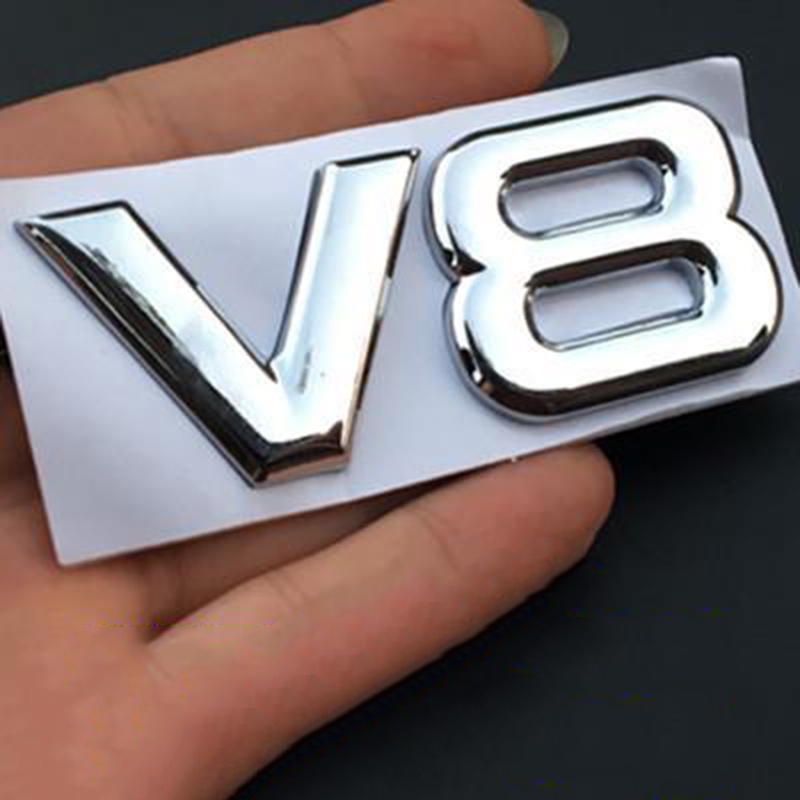V6 V8 Displacement Emblem Metal Trunk Logo Body Sticker Toyota 3D ...