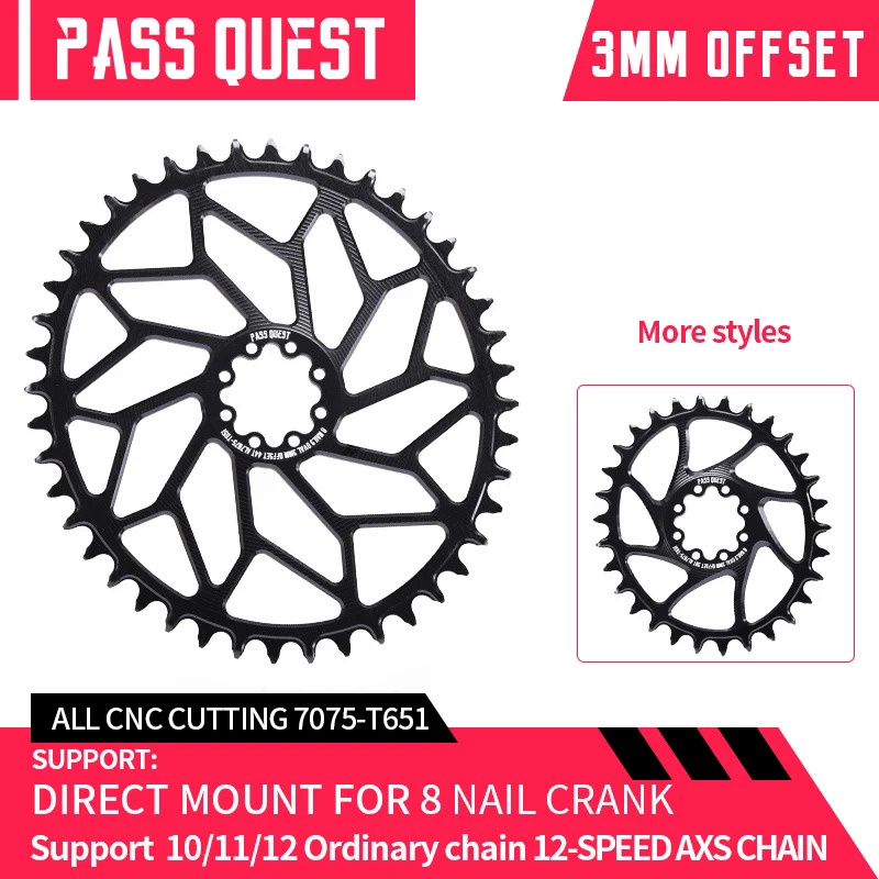 PASS QUEST SRAM-8-Bolt Direct Mount Narrow Wide Chainring for Force RED ...