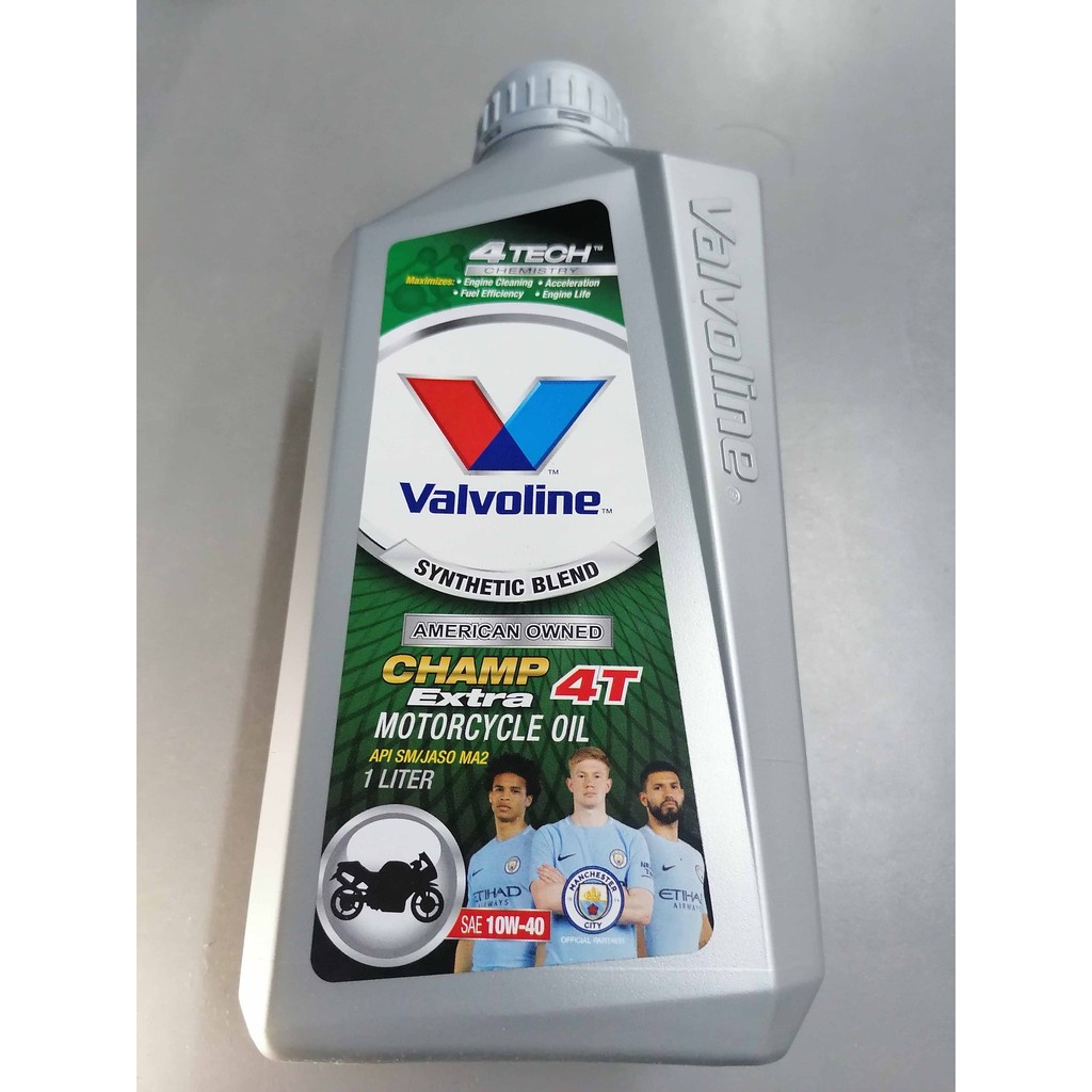 ♟10W40/ 1 LITER VALVOLINE CHAMP 4T EXTRA (Synthetic Blend Multigrade 4T oil for Modern Motor