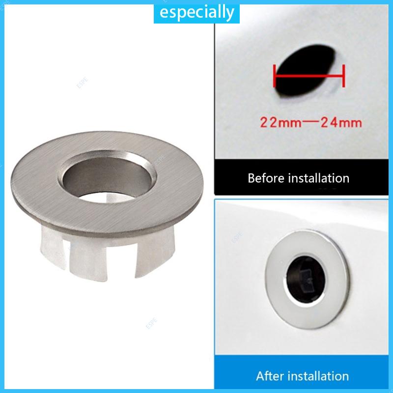 Sink Overflow Cover,YuCool 8 Pack Bathroom Sink Overflow Ring Brushed Nickel Bathroom Kitchen Sink Basin Trim Overflow Cover Hole Insert Cap