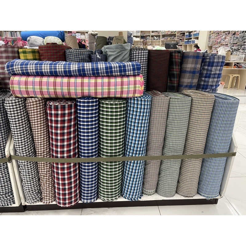 ♞Checkered Oxford Woven Fabric 60" Width for School Uniform by YARD SET