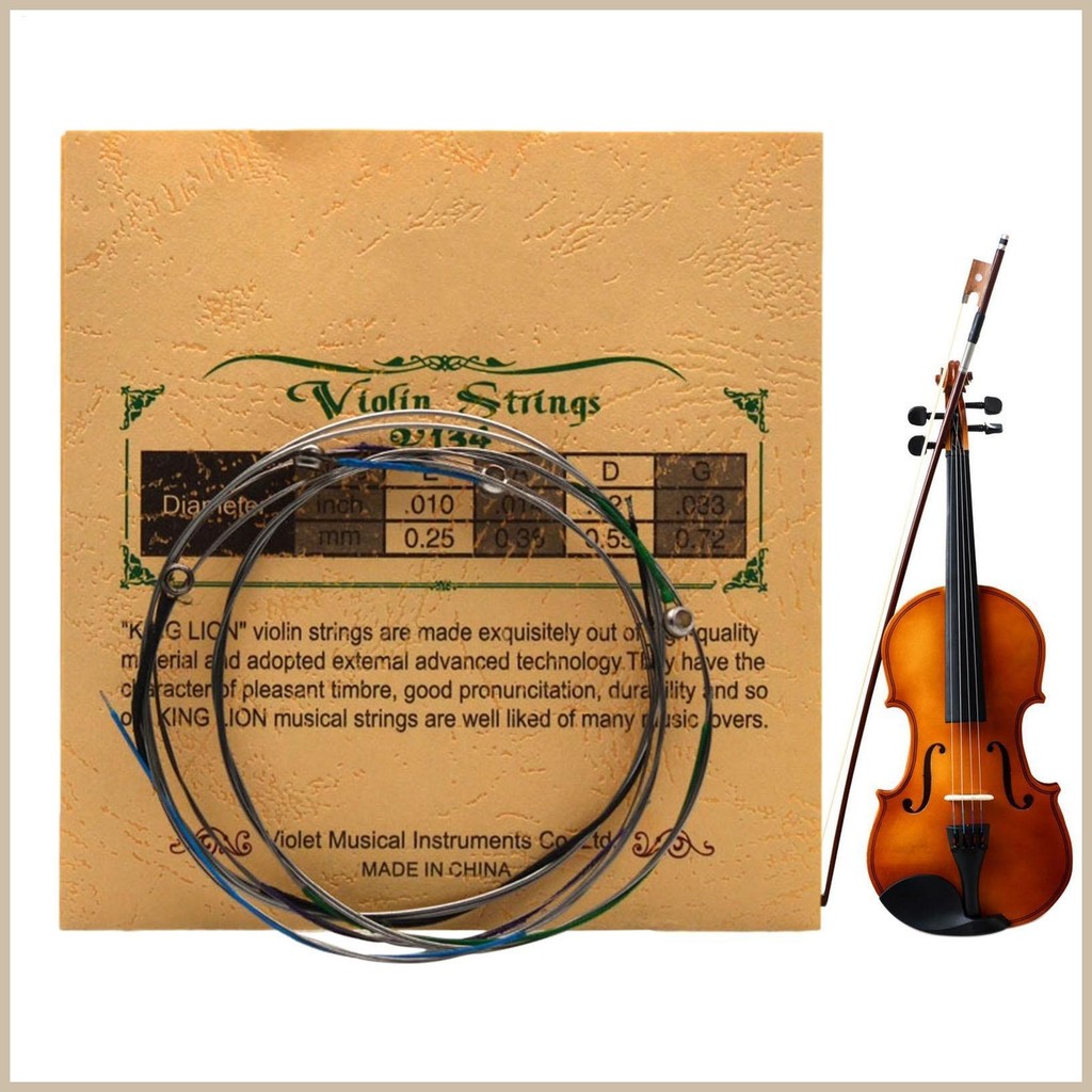 Violin Strings Full Set Steel Core Violin Strings Rich Tone Instruments ...