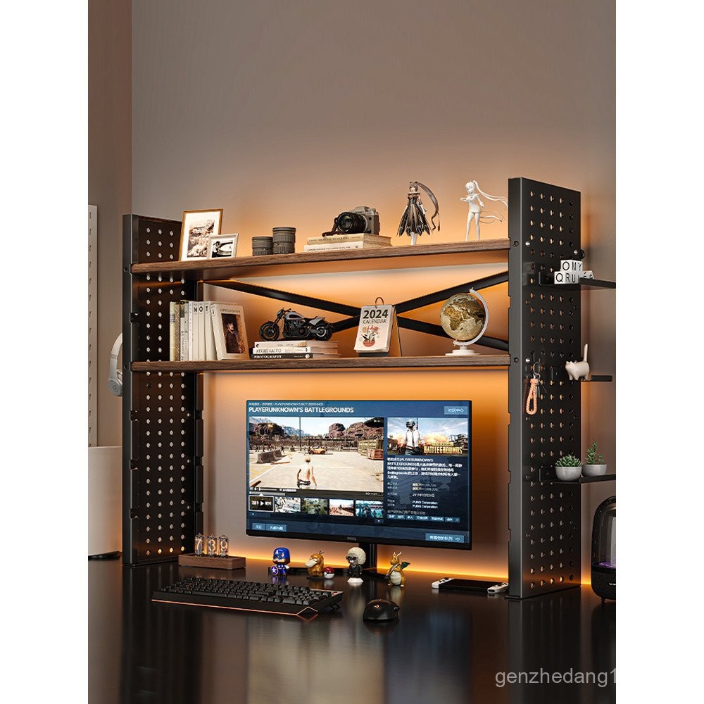 Desktop Organizer Shelf Desk Bookshelf Pegboard Desk Storage Organizer ...