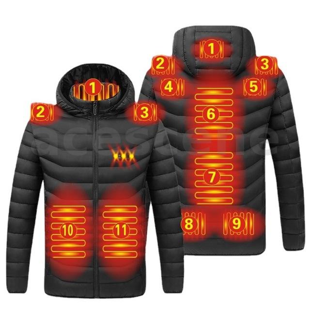 11 Areas Heating Jacket Men 3 Modes Adjust USB Electric Heated Coat Thermal Hoodie Jacket For Winter Sport Skiing Cycling Shopee Philippines