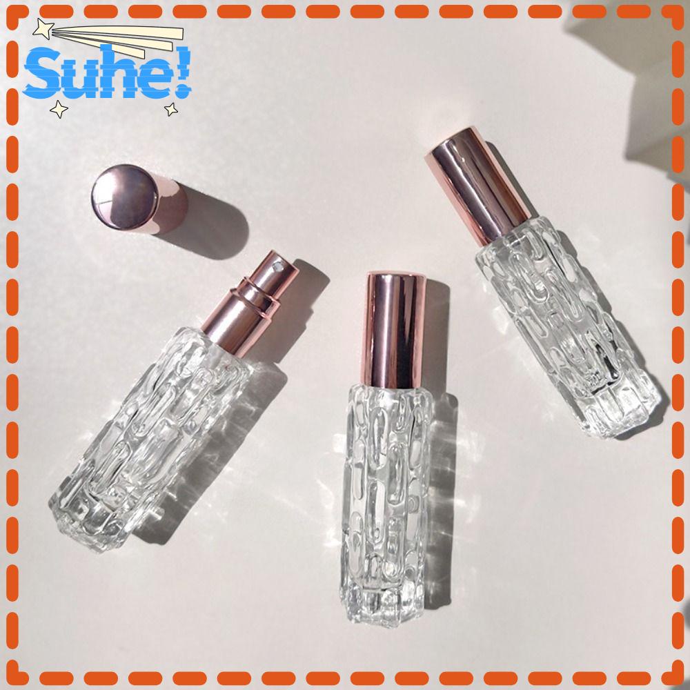 HISUHE 2pcs 10ML Perfume Bottle, Aluminum Glass Bottle Spray Bottle