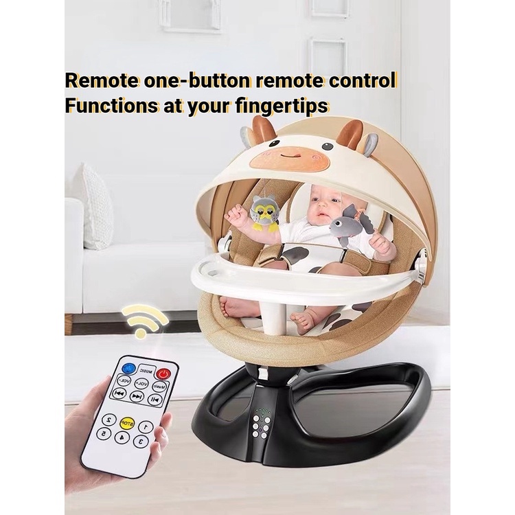 Baby Electric Rocking Chair Newborn Smart Bluetooth Music Swing Cradle