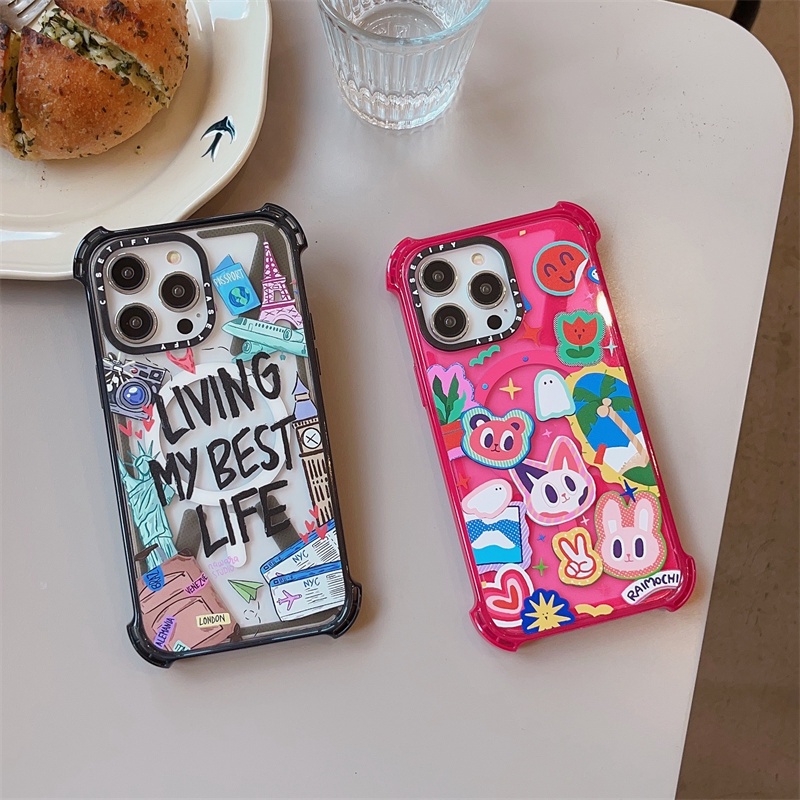 CaseTifg Cute Fatty Cat Duck Bread Casing Magnetic Charging Phone Case ...