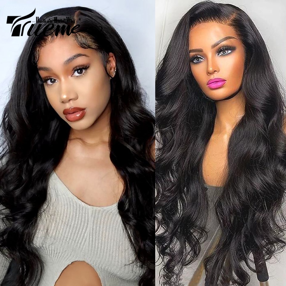 Trueme 26 Inch Transparent Body Wave 13x4 Hd Lace Frontal Wig Human ...