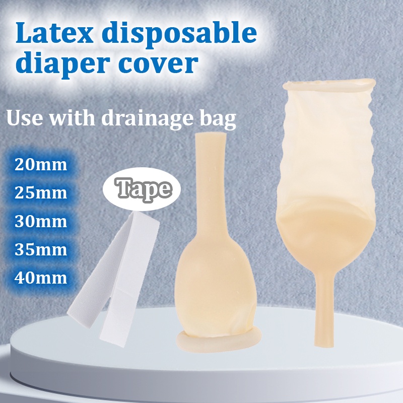 Men's latex urinary catheter for bedridden incontinence, disposable