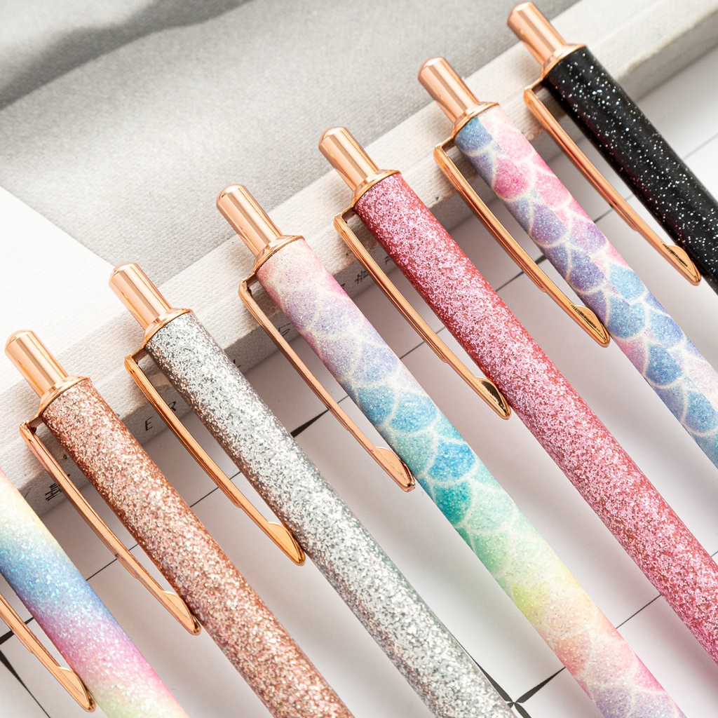 Gold powder press pen, signature pen, ballpoint pen | Shopee Philippines