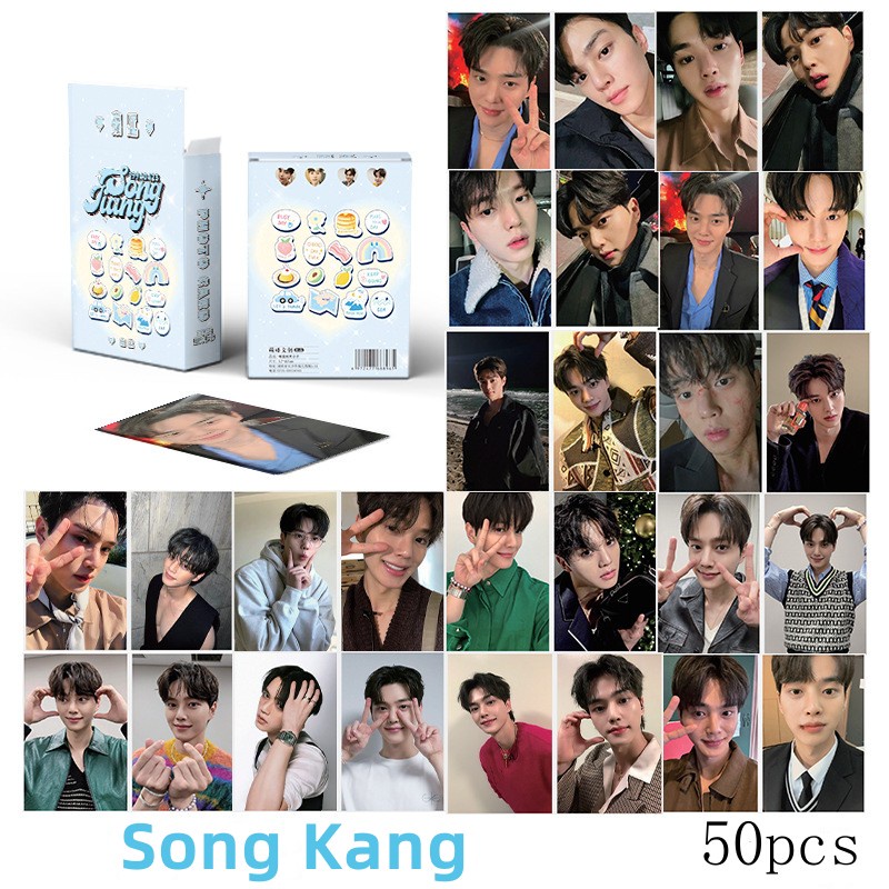 50pcs/box Song Kang Laser Hologram Photocards Korean Actors Oppa Lomo ...