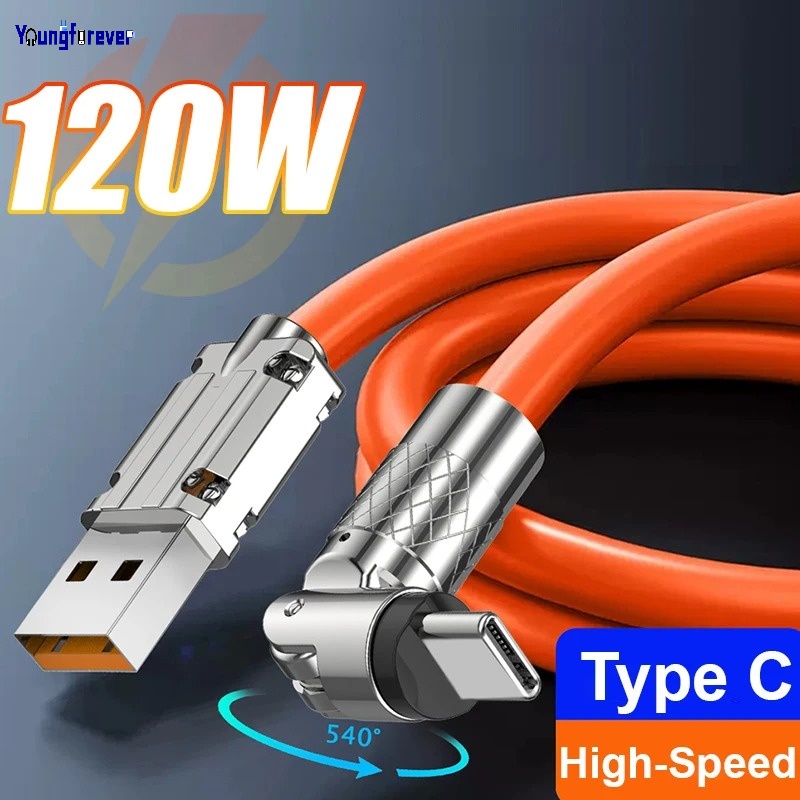 Universal 120W 6A 1M/1.5M/2M Super Fast Charging USB To Type C Data ...