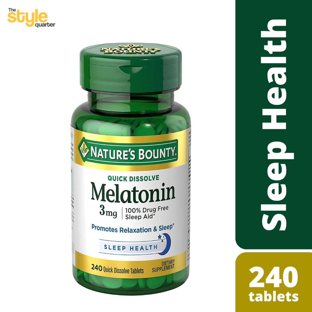 Natures Bounty Melatonin Sleep Aid Supplement 3mg 240 Tablets