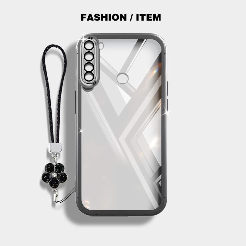 Casing Xiaomi Redmi Note 2021 Note Pro Transparent Shockproof Silicone  Soft Phone Case with Flower Hanging Rope