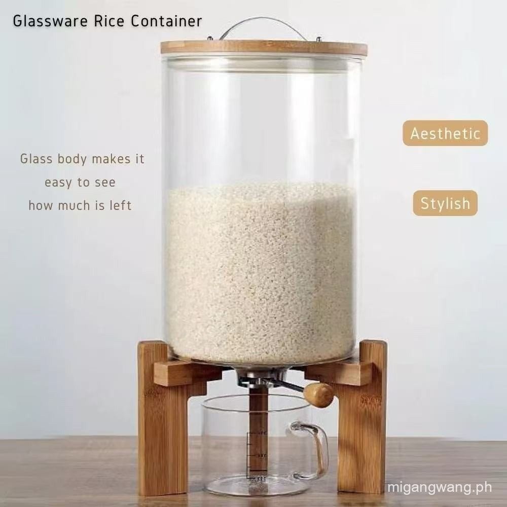 【PH Local Send】5L 8L 10L glass rice dispenser rice jar storage ...