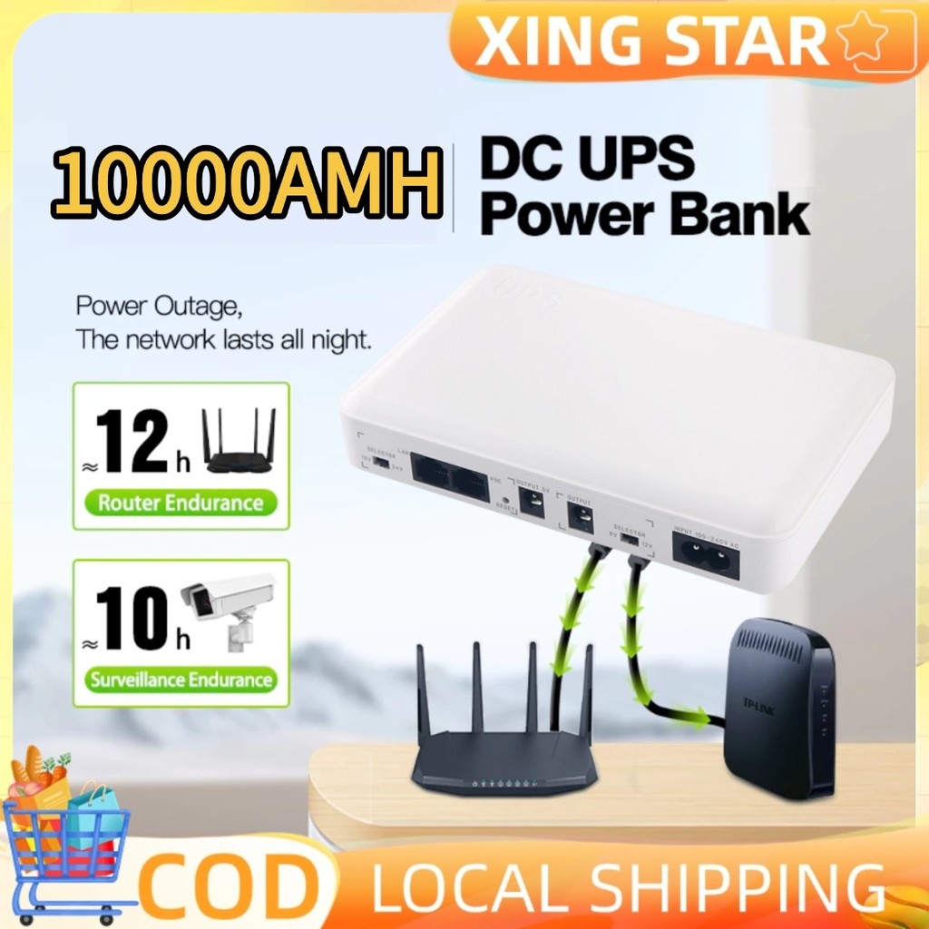 Mini UPS Uninterruptible Power 10000mAh Backup Outdoor Working System ...