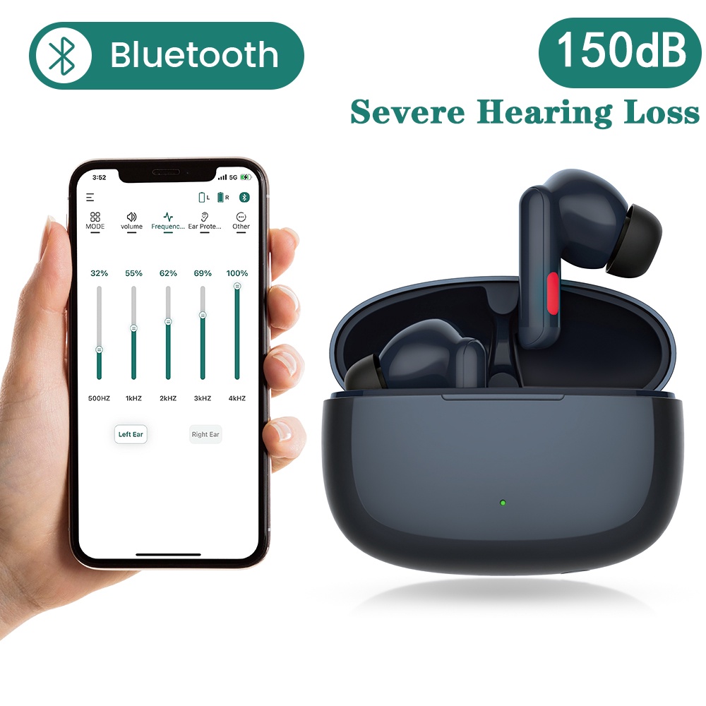 Rechargeable Bluetooth Hearing Aid Wireless Portable BTE Elderly Hearing Aids Charging