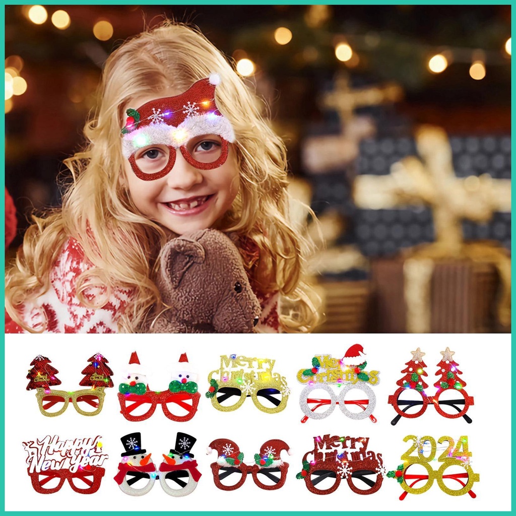 Christmas LED Glasses Frame Christmas Party Light up LED Sunglasses